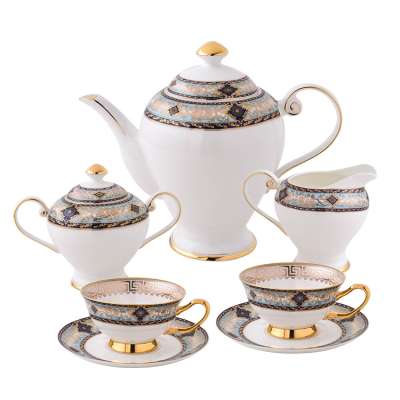 New European style afternoon tea sets with packing gift box Bone China Coffee Sets