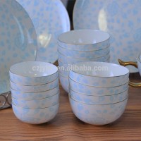 Fine Bone China Ceramic Dinnerware Sets Tableware Sets Of 74 Piece With Spoon , Soup pot , Bowl , Plate Etc