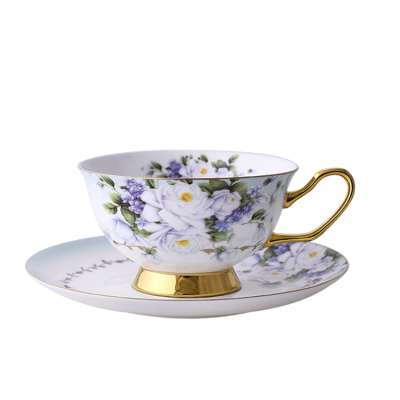 fine bone china porcelain coffee tea cappuccino cups set with saucer