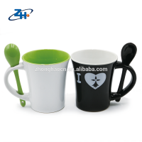 welcome style porcelain ceramic couple spoon coffee mugs customized color & logo