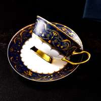 Waimaotong online shopping gold coffee set fine bone china high grade ceramic tea set of 15PCS